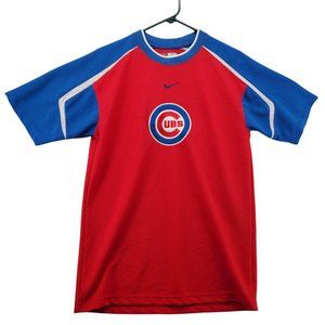 CHICAGO CUBS Shirt Kids Short Sleeve Crew Neck Tee Logo Red Extra Large